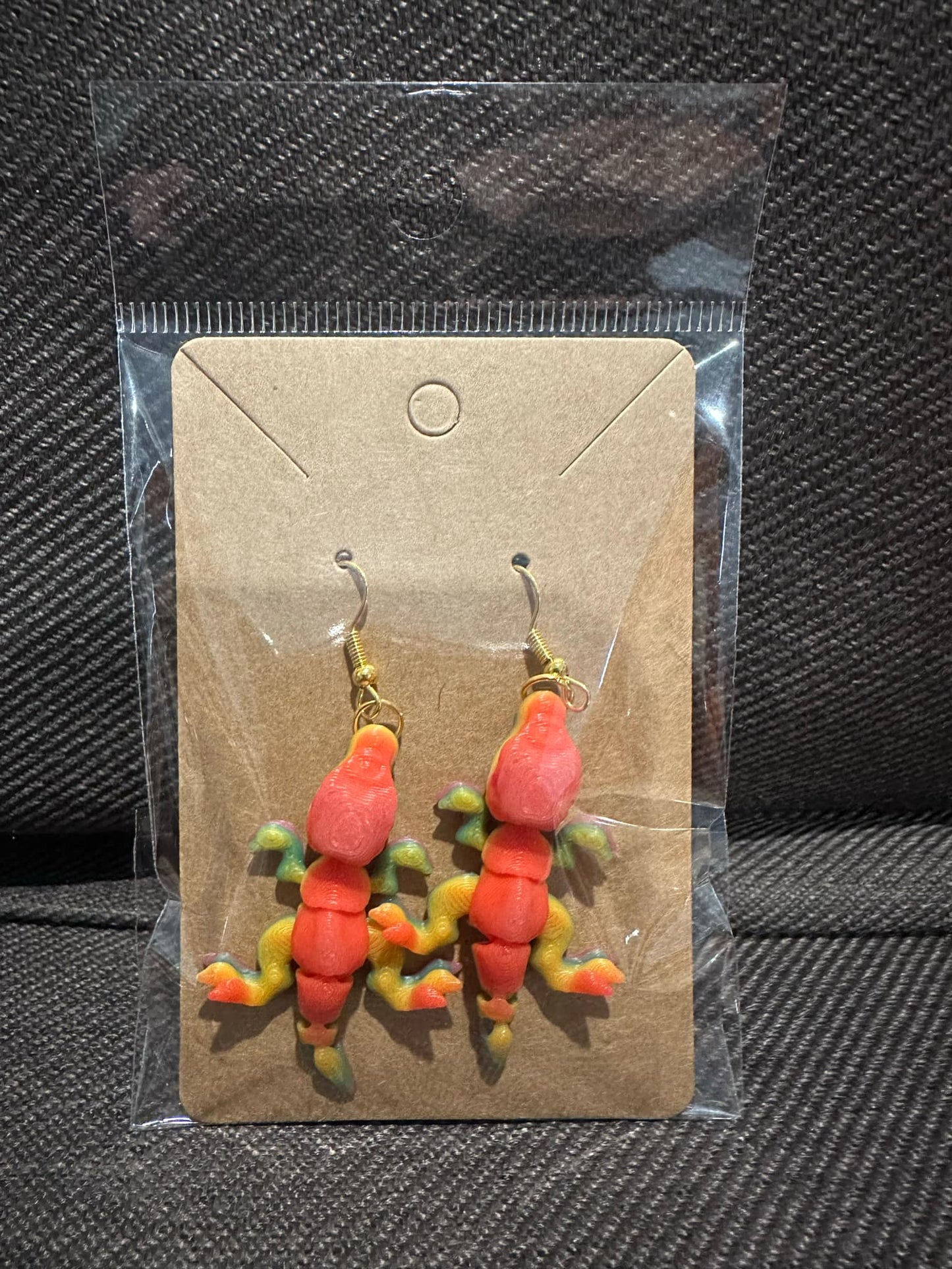 mini dino earrings