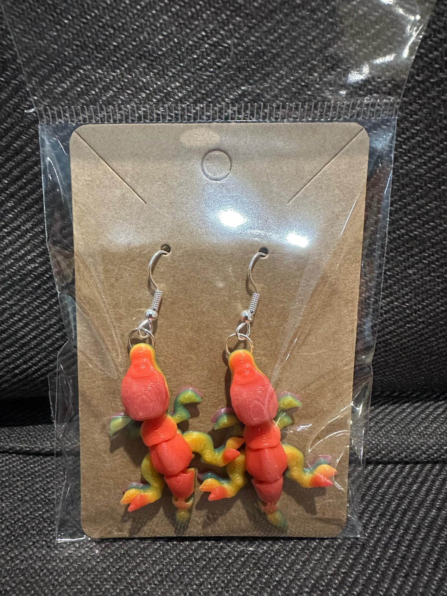 mini dino earrings