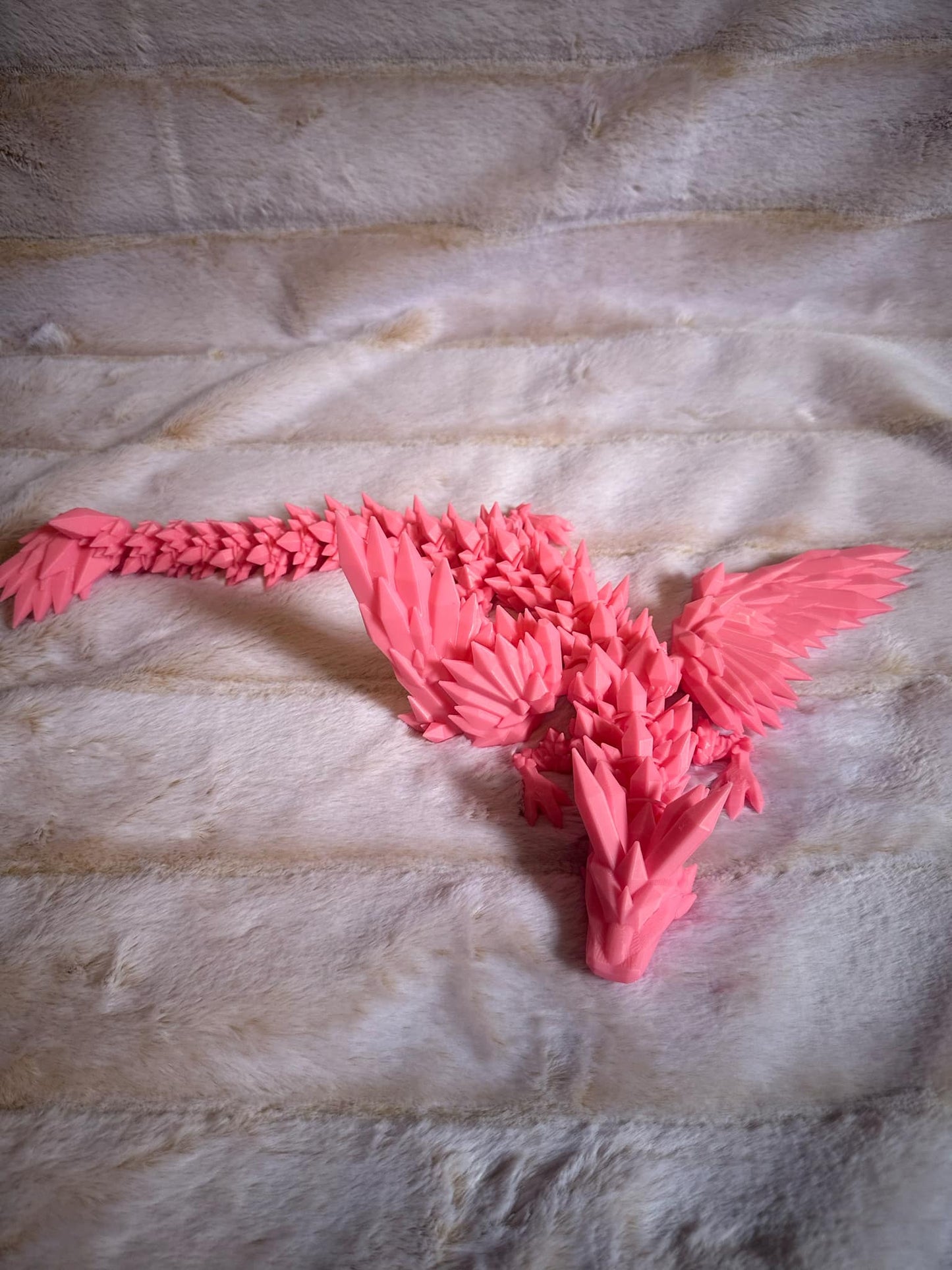 Large crystal dragon with wings